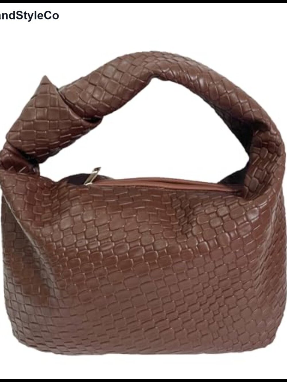 Woven Hobo Bag for Women Knot Strap Faux Leather Shoulder Handbag